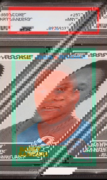 1989 SCORE BARRY SANDERS #257 ROOKIE RC DETROIT LIONS HOF PSA 9 MINT