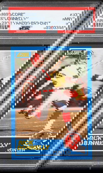 1989 Score Rick Donnelly #33 Error 229.11 Yards Per Punt - PSA 9 Atlanta Falcons