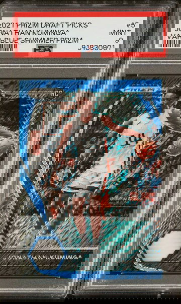 2021 Panini Prizm Draft JONATHAN KUMINGA RC BLUE SHIMMER /13 FOTL PSA 9 Mint SSP