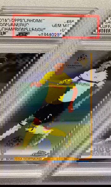 JADON SANCHO 2018 TOPPS CHROME ROOKIE PSA 10 GEM MINT 