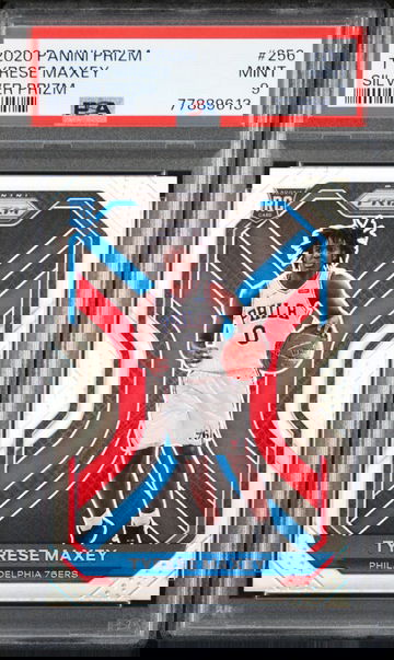  Tyrese Maxey 2020 Panini Prizm Silver Rookie #256 Sixers 76ers Rookie PSA 9