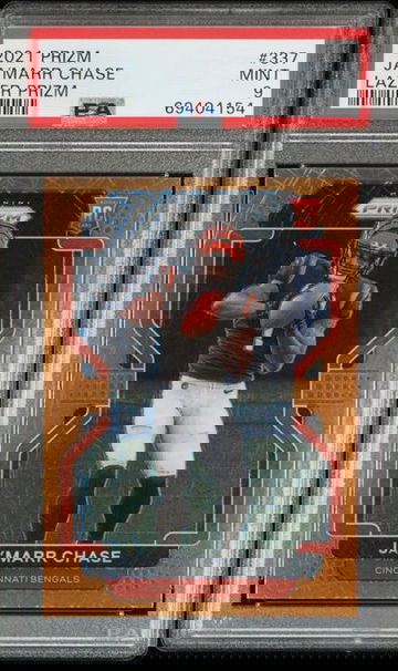 2021 Prizm Ja'Marr Chase Orange Lazer Ja'Marr Chase PSA 9 Color Match #337 Rookie