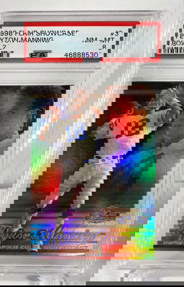 1998 Flair Showcase Peyton Manning Row 2 Rookie PSA 8