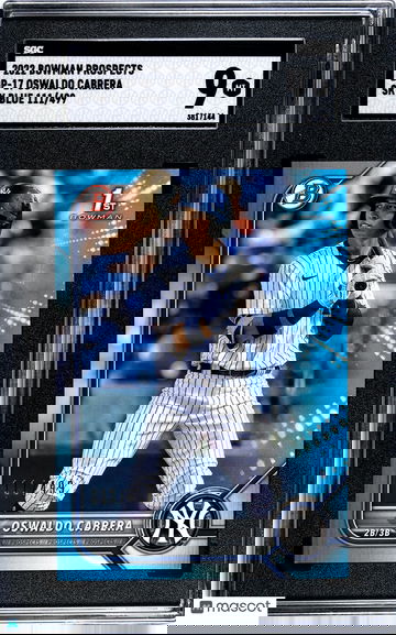 2022 Bowman Prospects Oswaldo Cabrera Sky Blue /499 SGC 9