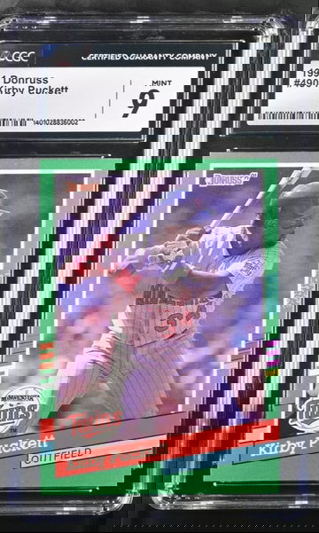 1991 DONRUSS #490 KIRBY PUCKETT TWINS HOF CGC 9