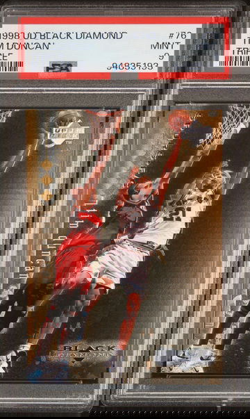 1998 DIAMOND TIM DUNCAN UPPER DECK BLACK TRIPLE #76 PSA 9