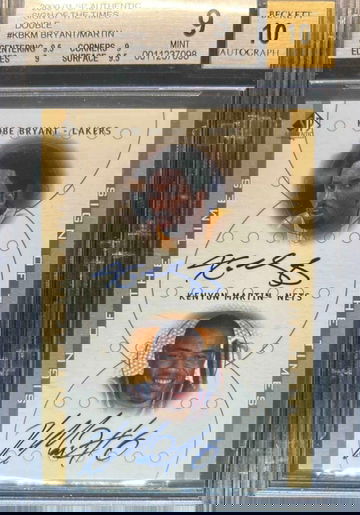 2000 Kobe Bryant / Kenyon Martin SP Authentic Sign of the Times Double Auto BGS 9