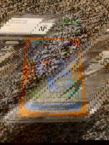 D'Andre Swift Pristine 10 Orange Lazer Prizm