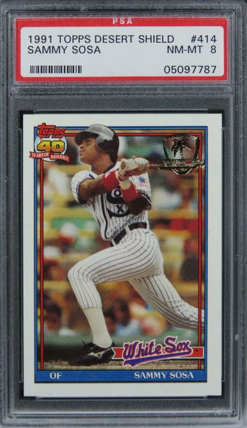 1991 Topps Desert Shield Sammy Sosa #414 PSA 8 NM-MT