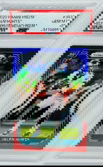 2020 Panini Prizm JALEN HURTS Rookie Red White & Blue PSA 10