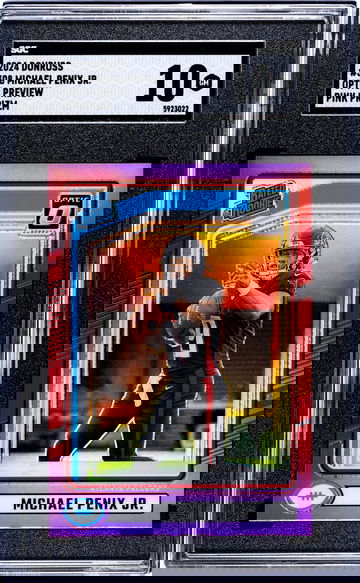 2024 Donruss #308 Michael Penix Jr. Optic Preview Pink Prizm SGC 10