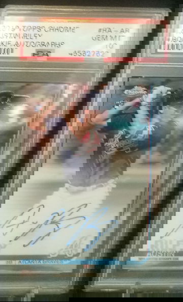 Austin Riley 2019 Topps Chrome Rookie Autographs PSA 10