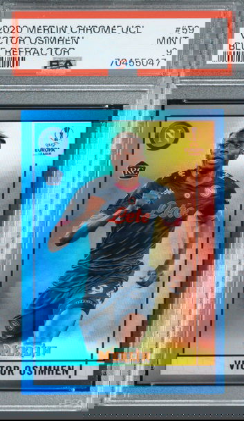 2020 Merlin Chrome Victor Osimhen Blue PSA 9