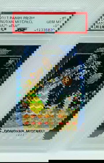 Donovan Mitchell Rookie RC Mosaic Blue PSA 10