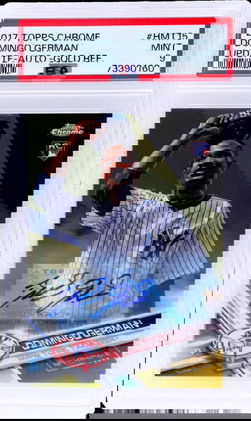 2017 Topps Chrome Update Gold Refractor Domingo German #HMT15 RC Auto /50 PSA 9