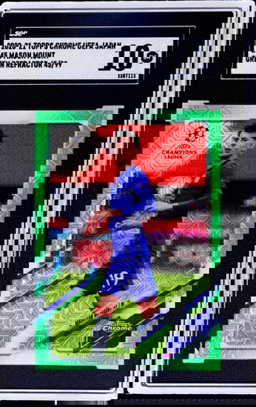 2020-21 Topps Chrome UEFA Japan Green Refractor Mason Mount #45 /99 SGC 10