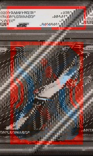 2020-21 Panini Prizm Anthony Edwards Red Ruby Wave #258 Rookie RC PSA 8