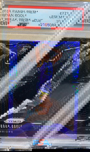 2019 Panini Prizm Jordan Poole Fast Break Blue Prizm #272 /175 PSA 10 