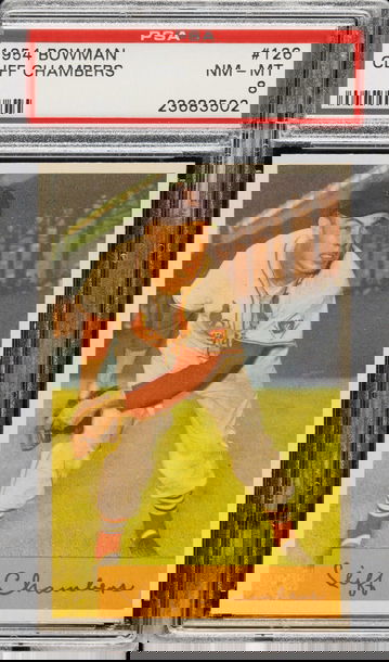 1954 Bowman #126 Cliff Chambers St. Louis Cardinals PSA 8 NM/MT