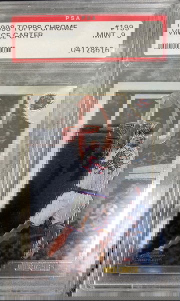 1998-99 Topps Chrome #199 Vince Carter Toronto Raptors RC Rookie PSA 9 MINT