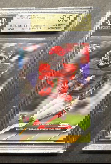 2024 Topps Now #1 Xavier Worthy RC BGS 9.5 Gem Mint