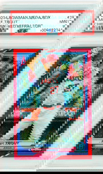 2024 Bowman Mega Box #19 Mike Trout Chrome-Red Refractor PSA 9 MINT!