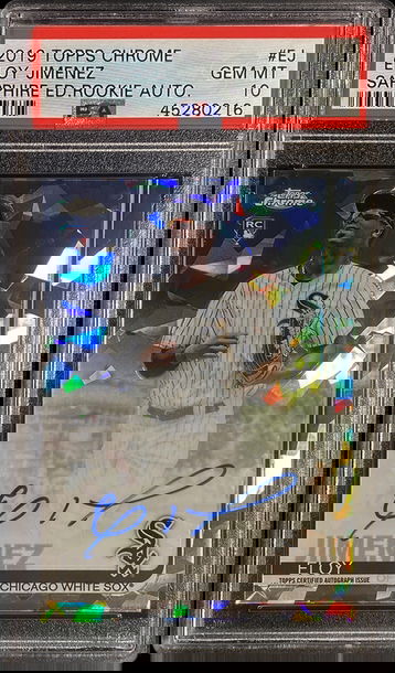Eloy Jimenez 2019 Topps Chrome Sapphire Autograph PSA 10