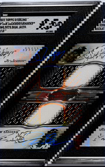2022 Topps Sterling Jackson/Sander Dual Relic Auto /15 SGC 9.5