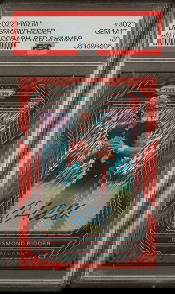 2022 Panini Prizm Desmond Ridder #302 PSA 10 Rookie Red Shimmer #/35 Auto