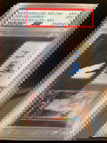 2019 One and One Zion Williamson Jsy Auto /25 Psa 9