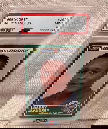 1989 Score Football #257 Barry Sanders Lions RC Rookie HOF PSA 9 MINT