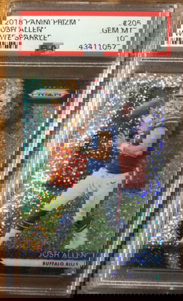 2018 Panini Prizm Josh Allen #205 White Sparkle  PSA 10 Gem Mint Rookie year