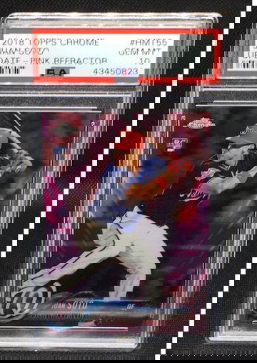 2018 Topps Chrome Juan Soto HMT55 Pink Refractor PSA 10