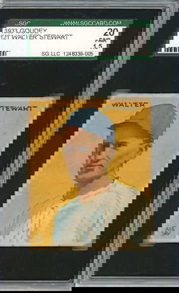1933 Goudey Walter Stewart #121 SGC 1.5 P1362