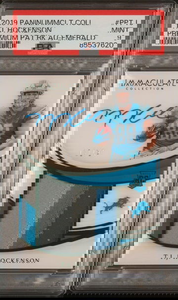 2019 Panini Immaculate TJ Hockenson Emerald RPA PSA 9 /14