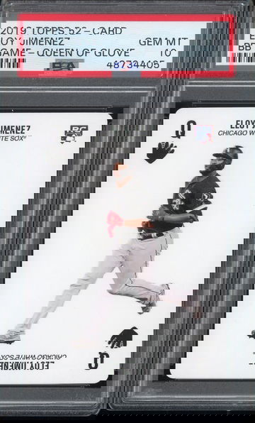 ELOY JIMENEZ RC PSA 10 2019 TOPPS 52 GAME CARD QUEEN OF GLOVES