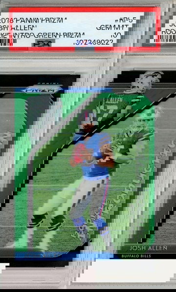 2018 PANINI PRIZM ROOKIE INTRODUCTION JOSH ALLEN #RI-5 GREEN PSA 10