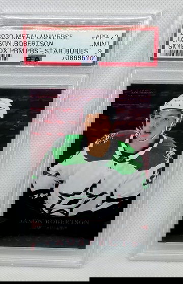 2020-21 Skybox Premium Metal Universe Star Rubies #PP-2 Jason Robertson Rookie 4/50 PSA 9