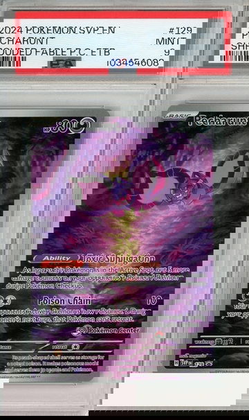 2024 POKEMON SVP EN-SV BLK STR PRO PECHARUNT #129 SHROUDED FABLE PC ETB PSA 9