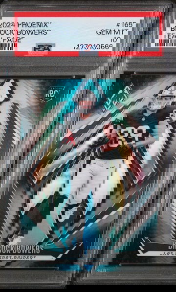 2024 Panini Phoenix Teal Fade Brock Bowers #165 /112 PSA 10