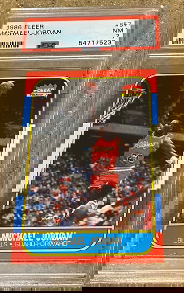 1986-87 Fleer Michael Jordan RC PSA 7
