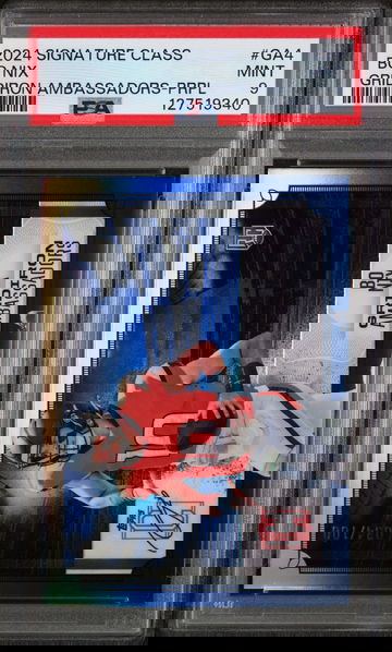 2024 Topps Signature Class Gridiron Ambassadors Purple Bo Nix #GA4 /100 PSA 9