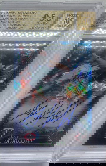 Alex Kirilloff 2016 Bowman Chrome Auto Blue Wave Refractor /150 BGS 9.5