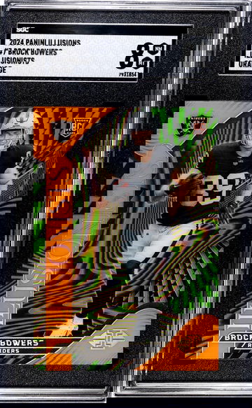 2024 Panini Illusions #7 Brock Bowers Illusionists Orange SGC 8