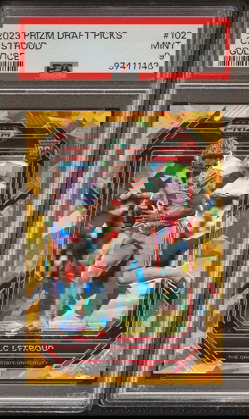 2023 Panini Prizm Draft Picks Gold Ice Prizm CJ Stroud #102 PSA 9