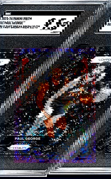 2023-24 Panini Prizm Purple Fast Break Prizm Paul George #101 /75 SGC 9.5