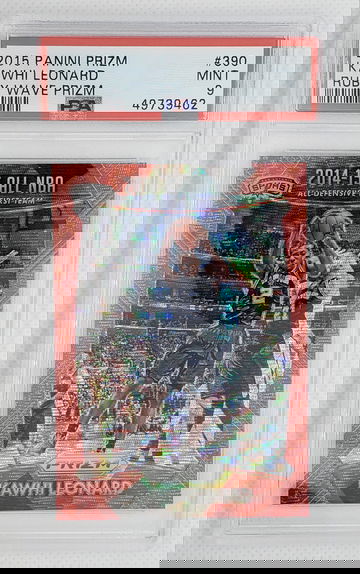 KAWHI LEONARD 2015 Panini Prizm Ruby Wave Prizm #390 220/350 Clippers - PSA 9 MINT
