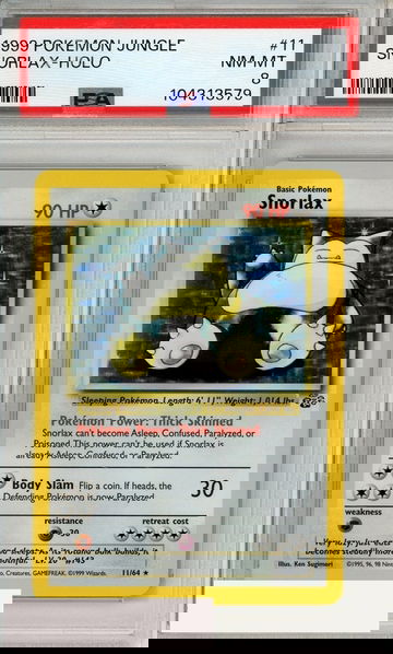 1999 POKEMON JUNGLE SNORLAX-HOLO #11 PSA 8 NM-MT