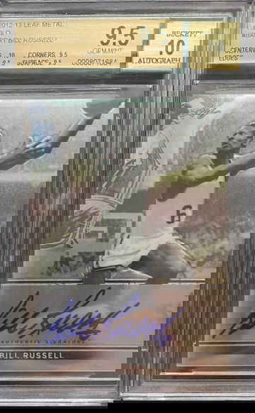 2012 Leaf Metal Bill Russell Holo Autograph /50 BGS 9.5 Auto 10