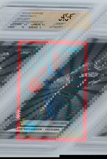 Zion Williamson Rookie 2019-20 Panini Donruss Press Proof Red Laser #/99 BGS 9.5